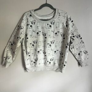 Chic Cat Patterned Sweater in Light Gray